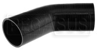 Click for a larger picture of Black Silicone Hose, 3 1/4" I.D. 45 degree Elbow, 6" Legs