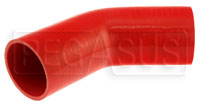 Click for a larger picture of Red Silicone Hose, 3 1/4" I.D. 45 degree Elbow, 6" Legs