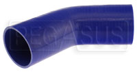 Click for a larger picture of Blue Silicone Hose, 3 1/2" I.D. 45 degree Elbow, 6" Legs