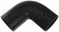 Click for a larger picture of Black Silicone Hose, 4.00" I.D. 90 degree Elbow, 6" Legs