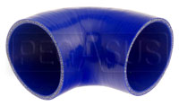 Click for a larger picture of Blue Silicone Hose, 4.00" I.D. 90 degree Elbow, 4" Legs