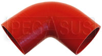 Click for a larger picture of Red Silicone Hose, 4.00" I.D. 90 degree Elbow, 6" Legs