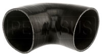 Click for a larger picture of Black Silicone Hose, 4 1/2" I.D. 90 degree Elbow, 4" Legs