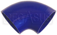 Click for a larger picture of Blue Silicone Hose, 4 1/2" I.D. 90 degree Elbow, 4" Legs