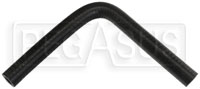 Click for a larger picture of Black Silicone Hose, 1/2" I.D. 90 degree Elbow, 6" Legs