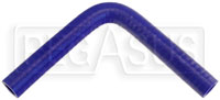 Click for a larger picture of Blue Silicone Hose, 5/8" I.D. 90 degree Elbow, 6" Legs