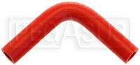 Click for a larger picture of Red Silicone Hose, 5/8" I.D. 90 degree Elbow, 4" Legs