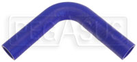 Click for a larger picture of Blue Silicone Hose, 1 1/8" I.D. 90 degree Elbow, 6" Legs