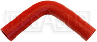 Click for a larger picture of Red Silicone Hose, 1 1/4" I.D. 90 degree Elbow, 6" Legs