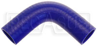 Click for a larger picture of Blue Silicone Hose, 1 3/8" I.D. 90 degree Elbow, 4" Legs
