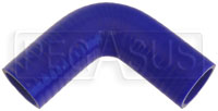 Click for a larger picture of Blue Silicone Hose, 1 1/2" I.D. 90 degree Elbow, 4" Legs