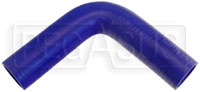 Click for a larger picture of Blue Silicone Hose, 1 1/2" I.D. 90 degree Elbow, 6" Legs