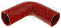 Click for a larger picture of Red Silicone Hose, 1 1/2" I.D. 90 degree Elbow, 4" Legs