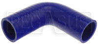 Click for a larger picture of Blue Silicone Hose, 1 1/2" I.D. 90 degree Elbow, 4" Legs