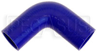Click for a larger picture of Blue Silicone Hose, 1 5/8" I.D. 90 degree Elbow, 4" Legs