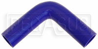 Click for a larger picture of Blue Silicone Hose, 1 5/8" I.D. 90 degree Elbow, 6" Legs