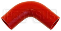 Click for a larger picture of Red Silicone Hose, 1 5/8" I.D. 90 degree Elbow, 4" Legs