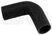 Click for a larger picture of Black Silicone Hose, 1 5/8" I.D. 90 degree Elbow, 4" Legs