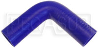 Click for a larger picture of Blue Silicone Hose, 1 3/4" I.D. 90 degree Elbow, 6" Legs