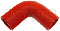 Click for a larger picture of Red Silicone Hose, 1 3/4" I.D. 90 degree Elbow, 4" Legs