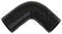 Click for a larger picture of Black Silicone Hose, 1 7/8" I.D. 90 degree Elbow, 4" Legs