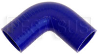 Click for a larger picture of Blue Silicone Hose, 1 7/8" I.D. 90 degree Elbow, 4" Legs