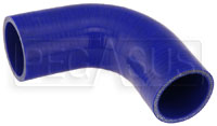 Click for a larger picture of Blue Silicone Hose, 1 7/8" I.D. 90 degree Elbow, 4" Legs
