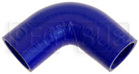 Click for a larger picture of Blue Silicone Hose, 2" I.D. 90 degree Elbow, 4" Legs