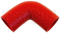 Click for a larger picture of Red Silicone Hose, 2" I.D. 90 degree Elbow, 4" Legs