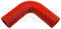 Click for a larger picture of Red Silicone Hose, 2" I.D. 90 degree Elbow, 6" Legs