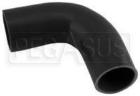 Click for a larger picture of Black Silicone Hose, 2" I.D. 90 degree Elbow, 4" Legs