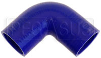 Click for a larger picture of Blue Silicone Hose, 2 1/8" I.D. 90 degree Elbow, 4" Legs