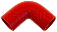 Click for a larger picture of Red Silicone Hose, 2 1/8" I.D. 90 degree Elbow, 4" Legs