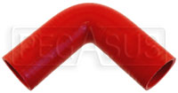 Click for a larger picture of Red Silicone Hose, 2 1/8" I.D. 90 degree Elbow, 6" Legs