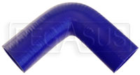 Click for a larger picture of Blue Silicone Hose, 2 1/4" ID 90 degree 6" Legs