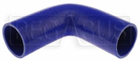 Click for a larger picture of Blue Silicone Hose, 2 1/4" ID 90 degree 6" Legs