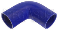 Click for a larger picture of Blue Silicone Hose, 2 1/4" ID 90 degree 4" Legs
