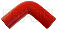 Click for a larger picture of Red Silicone Hose, 2 1/4" ID 90 degree 6" Legs