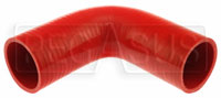 Click for a larger picture of Red Silicone Hose, 2 1/4" ID 90 degree 6" Legs