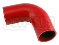 Click for a larger picture of Red Silicone Hose, 2 1/4" ID 90 degree 4" Legs