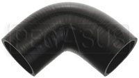 Click for a larger picture of Black Silicone Hose, 2 1/2" I.D. 90 degree Elbow, 4" Legs