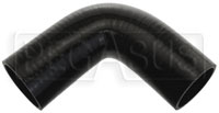 Click for a larger picture of Black Silicone Hose, 2 1/2" I.D. 90 degree Elbow, 6" Legs