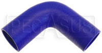 Click for a larger picture of Blue Silicone Hose, 2 1/2" I.D. 90 degree Elbow, 6" Legs