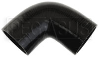 Click for a larger picture of Black Silicone Hose, 2 3/4" I.D. 90 degree Elbow, 4" Legs
