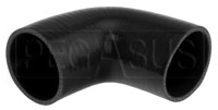 Click for a larger picture of Black Silicone Hose, 2 3/4" I.D. 90 degree Elbow, 4" Legs