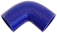 Click for a larger picture of Blue Silicone Hose, 2 3/4" I.D. 90 degree Elbow, 4" Legs