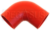 Click for a larger picture of Red Silicone Hose, 2 3/4" I.D. 90 degree Elbow, 4" Legs