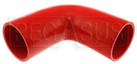 Click for a larger picture of Red Silicone Hose, 2 3/4" I.D. 90 degree Elbow, 6" Legs