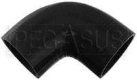 Click for a larger picture of Black Silicone Hose, 3.00" I.D. 90 degree Elbow, 4" Legs