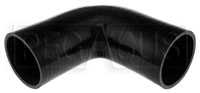 Click for a larger picture of Black Silicone Hose, 3.00" I.D. 90 degree Elbow, 6" Legs